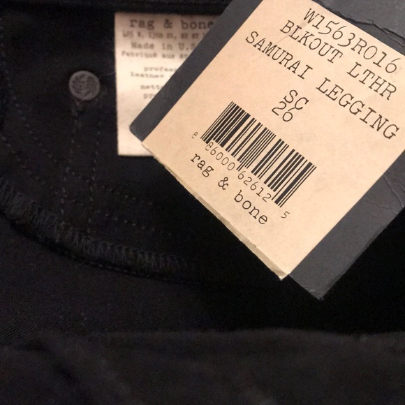 NWT RAG & BONE Samurai Leather-Patch Leggings - Picture 8 of 11